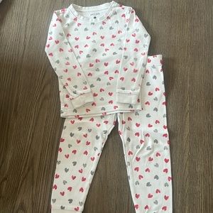 Petit Lem little girl heart pajama set